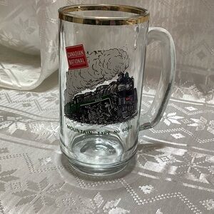 CN Rail Glass Mug with Train Design